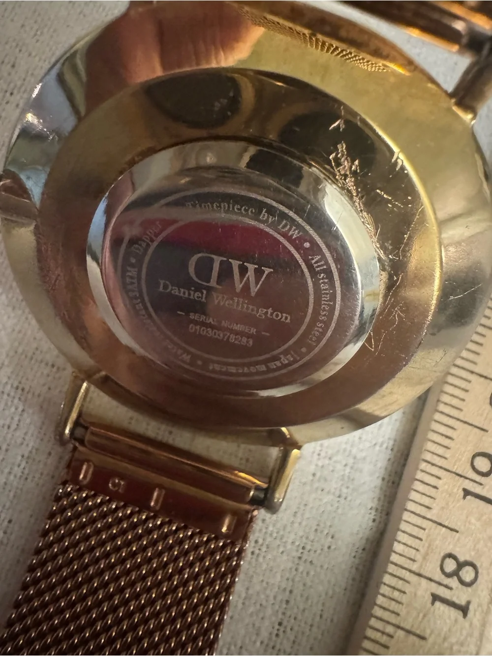 Daniel Wellington Rose Gold Mesh Watch with White Dial